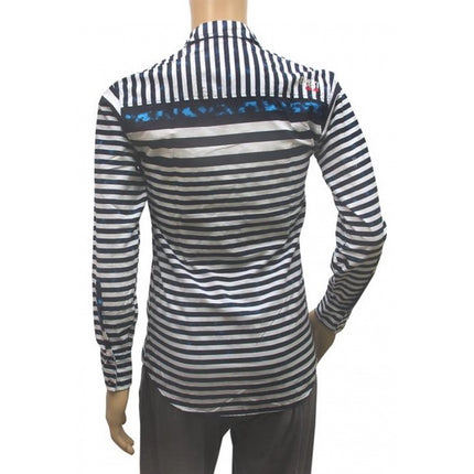 Rosolly Mens Cotton Casual Men Shirts (Blue, White, XS)