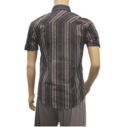 Rosolly Mens Poly Casual Men Shirts (Black, Grey, L)