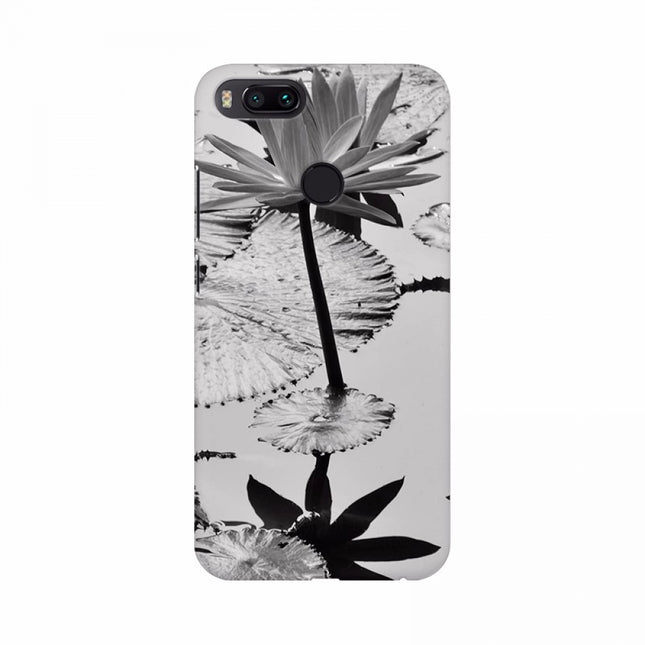 Rosolly Black and White Lotus Wallpaper Mobile Case Cover