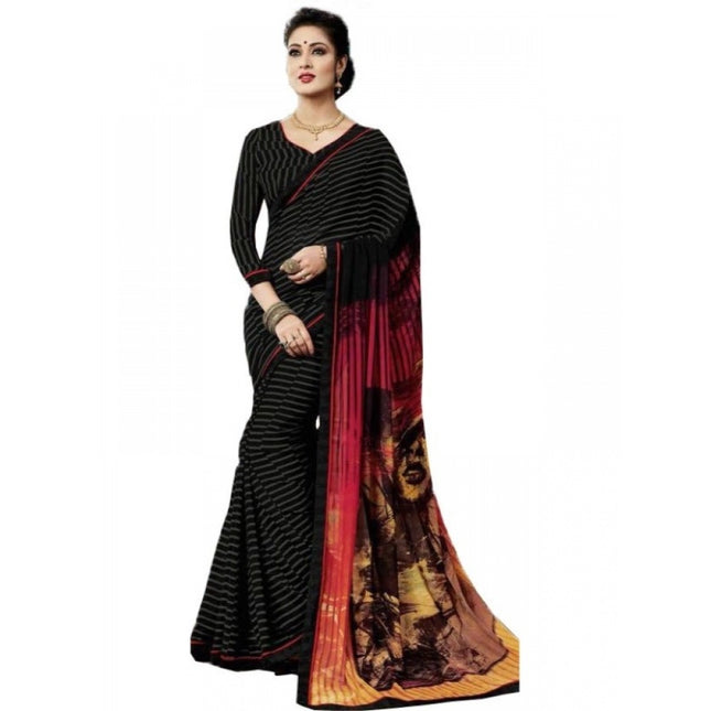 Rosolly Womens Georgette Digital Printed Saree (Multi, 6.25 Mtr)
