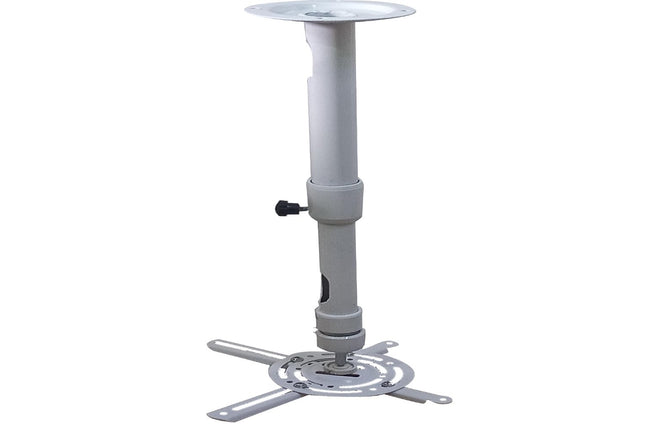 Rosolly Projector Mount (White) | Extendable Bracket Arm Fixing for Ceiling or Wall | 5kgs Capacity | Universal | Heavy Duty | Fittings Included | Rotate 360 Ã‚Â°, Swivel 180 Ã‚Â°, Tilt 180Ã‚Â° (2 Feet)