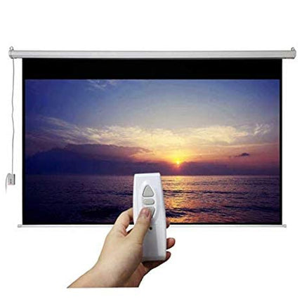 Rosolly 100 inches Diagonal 7.3 Ft x 4.1 Ft, 87 Inches x 49 Inches, 16:9 Aspect Ratio, Motorised Projector Screen with RF Cordless Plus Wired Remote(White)