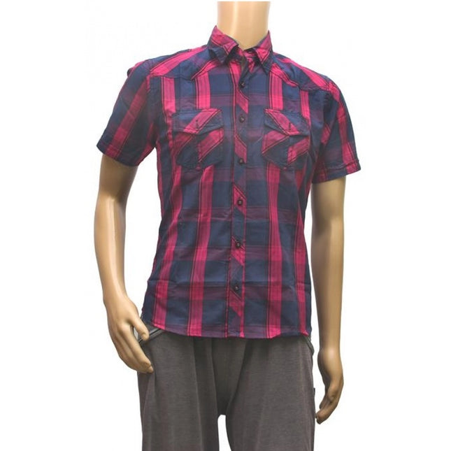 Rosolly Mens Cotton Casual Men Shirts (Blue, Purple, M)