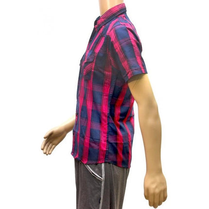 Rosolly Mens Cotton Casual Men Shirts (Blue, Purple, M)