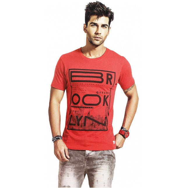 Rosolly Mens Hosiery Printed Men Tshirts (Red, S)