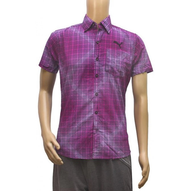 Rosolly Mens Cotton Mix Casual Men Shirts (Violet, L)