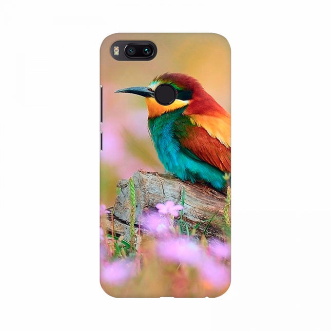 Rosolly Colorful Bird with Abstract Background Mobile Case Cover