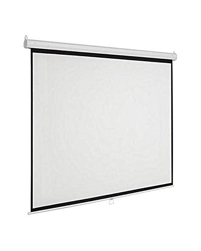 Rosolly Universal Wall Type No Autolock Pull Down Projector Screen, 4:3 Picture Aspect Ratio, Supports 1080PUHD3D4K Ready Technology(White) (120" Diagonal 16:9 Ratio 9x5 Feet)