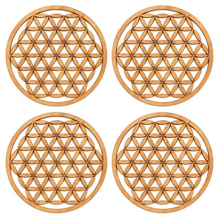Rosolly Wooden Coasters for Tea Coffee (Set of 4)