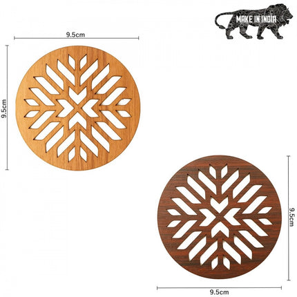 Rosolly Wooden Coasters for Tea Coffee (Set of 4)
