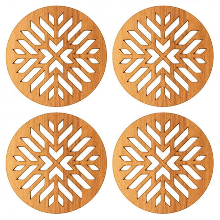 Rosolly Wooden Coasters for Tea Coffee (Set of 4)