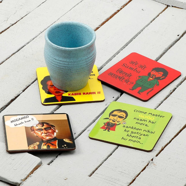 Rosolly Wooden Coasters for Tea Coffee (Set of 4)