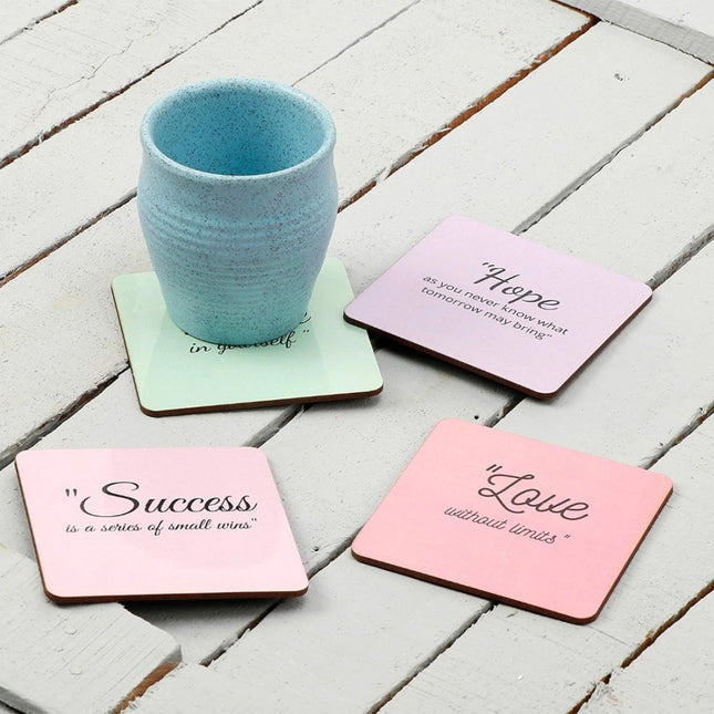 Rosolly Wooden Coasters for Tea Coffee (Set of 4)