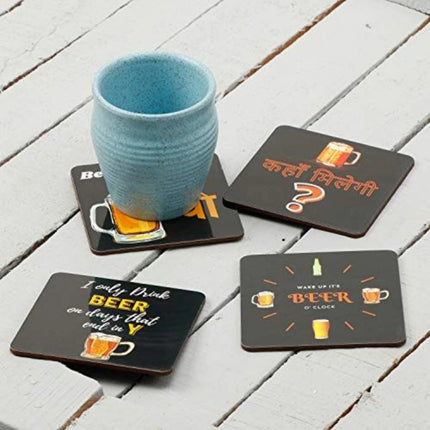Rosolly Wooden Coasters for Tea Coffee (Set of 4)