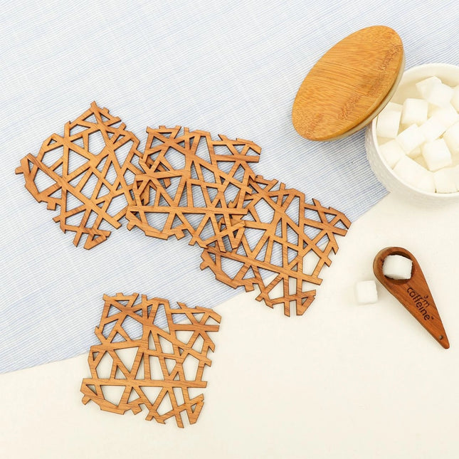 Rosolly Wooden Coasters for Tea Coffee (Set of 4)