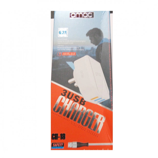Rosolly Brand Amac Charger CH-18 6.2 A 3USB-Assorted