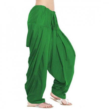 Rosolly Women's Cotton Solid Patiyala (Color:Green)