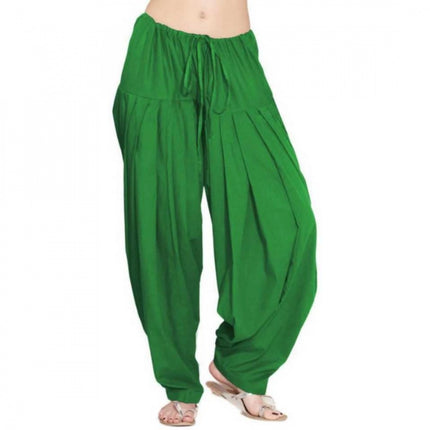 Rosolly Women's Cotton Solid Patiyala (Color:Green)