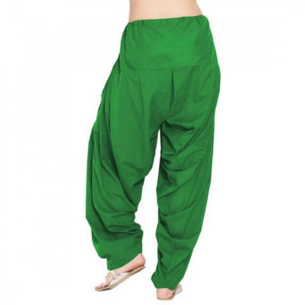 Rosolly Women's Cotton Solid Patiyala (Color:Green)