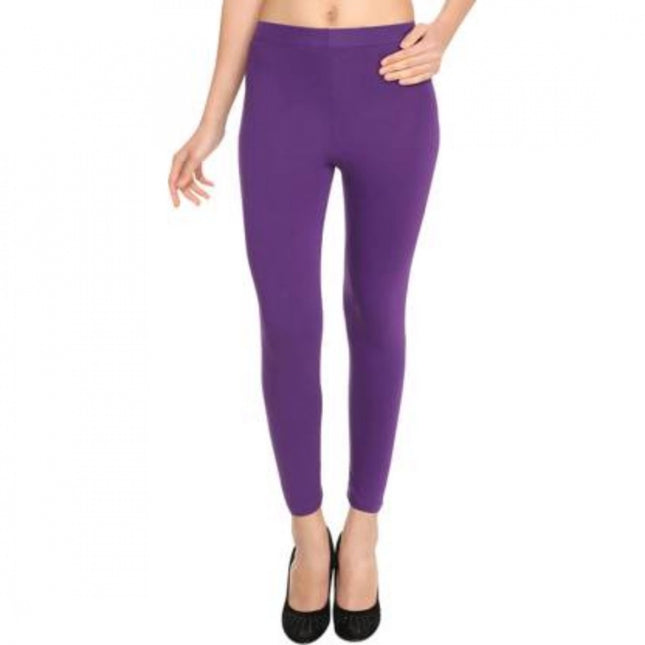 Rosolly Women's Cotton Leggings (Color:Purple)