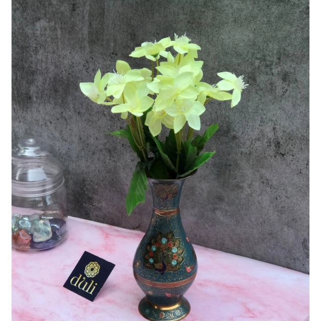 Rosolly Artificial Flowers Bunch Bouquet Of Green Blossoms For Home Decoration (Color: Green, Material: Silk Polyester)