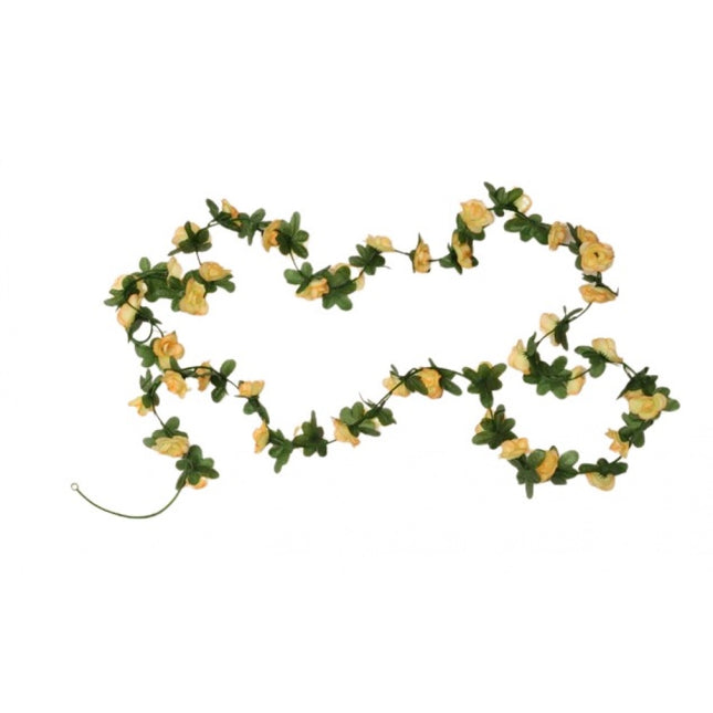 Rosolly Artificial Flower Creeper Hanging Rose Garland For Home Decoration (Color: Cream, Material: Silk Polyester)