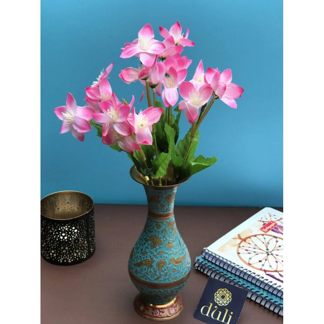 Rosolly Artificial Flowers Bunch Bouquet Of Pink Blossoms For Home Decoration (Color: Pink, Material: Silk Polyester)