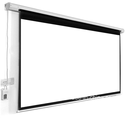 Rosolly 100 inches Diagonal 7.3 Ft x 4.1 Ft, 87 Inches x 49 Inches, 16:9 Aspect Ratio, Motorised Projector Screen with RF Cordless Plus Wired Remote(White)