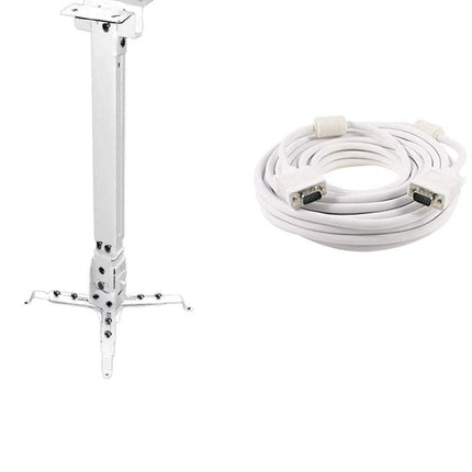 Rosolly Ceiling Mount Square with 15 Meter White vga Cable (Pack of 2) Projector Stand 6 FEET