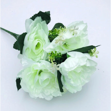 Rosolly Artificial Flowers Bunch Bouquet Of 7 Poppy Flowers For Home Decoration (White, Material:Silk, Polyester)