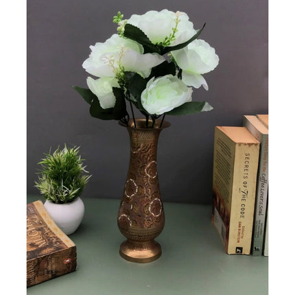 Rosolly Artificial Flowers Bunch Bouquet Of 7 Poppy Flowers For Home Decoration (White, Material:Silk, Polyester)