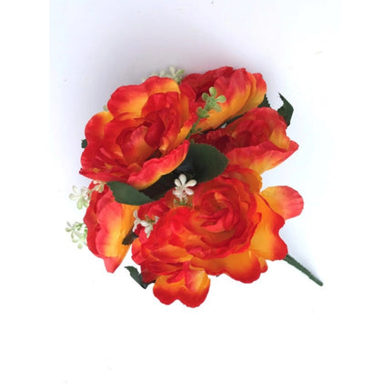 Rosolly Artificial Flowers Bunch Bouquet Of 7 Poppy Flowers For Home Decoration (Orange, Material:Silk, Polyester)