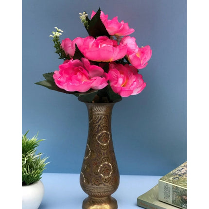 Rosolly Artificial Flowers Bunch Bouquet Of 7 Poppy Flowers For Home Decoration (Light Pink, Material:Silk, Polyester)