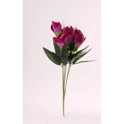 Rosolly Artificial Flowers Bunch Bouquet Of Daffodil Tulip Flowers For Home Decoration (Purple, Material:Silk, Polyester)