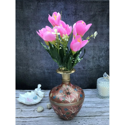Rosolly Artificial Flowers Bunch Bouquet Of Daffodil Tulip Flowers For Home Decoration (Light Pink, Material:Silk, Polyester)