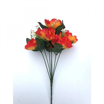 Rosolly Artificial Flowers Bunch Bouquet Of 7 Poppy Flowers For Home Decoration (Orange, Material:Silk, Polyester)