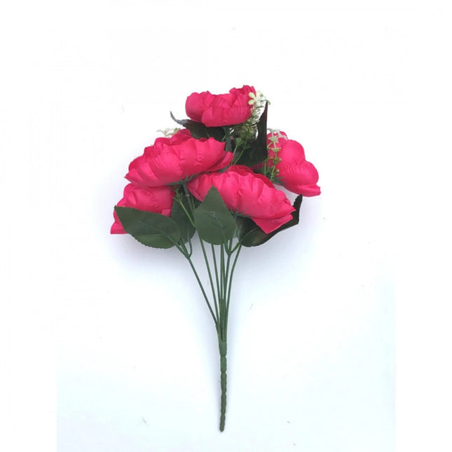 Rosolly Artificial Flowers Bunch Bouquet Of 7 Poppy Flowers For Home Decoration (Darkpink, Material:Silk, Polyester)