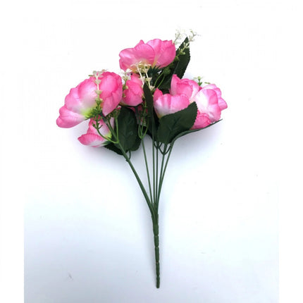 Rosolly Artificial Flowers Bunch Bouquet Of 7 Poppy Flowers For Home Decoration (Light Pink, Material:Silk, Polyester)
