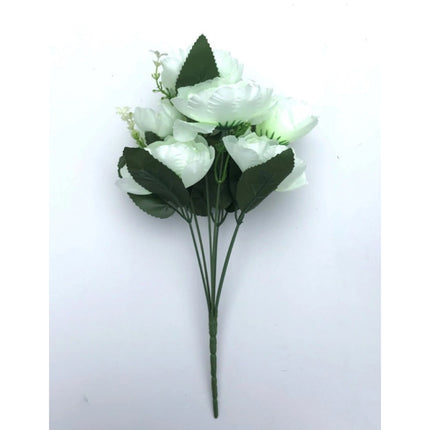 Rosolly Artificial Flowers Bunch Bouquet Of 7 Poppy Flowers For Home Decoration (White, Material:Silk, Polyester)