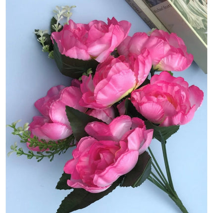 Rosolly Artificial Flowers Bunch Bouquet Of 7 Poppy Flowers For Home Decoration (Light Pink, Material:Silk, Polyester)