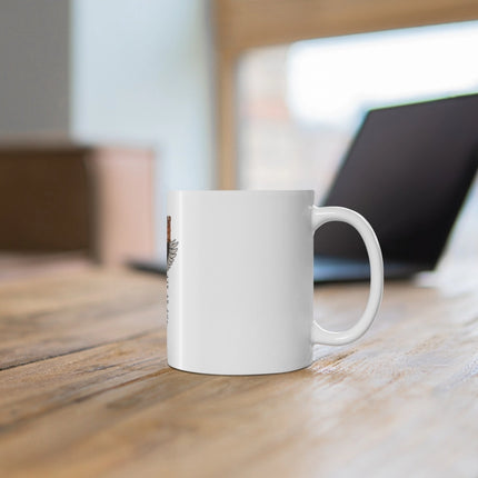 Rosolly Ceramic Gorila Desing Printed Coffee Mug (Color: White, Capacity:330ml)