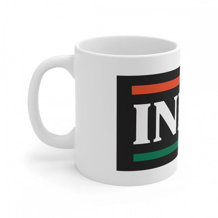 Rosolly Ceramic India Printed Coffee Mug (Color: White, Capacity:330ml)