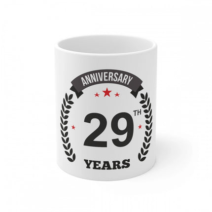 Rosolly Ceramic 29th Anniversary Printed Coffee Mug (Color: White, Capacity:330ml)