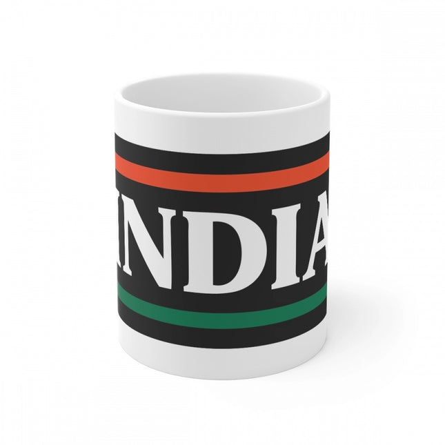 Rosolly Ceramic India Printed Coffee Mug (Color: White, Capacity:330ml)
