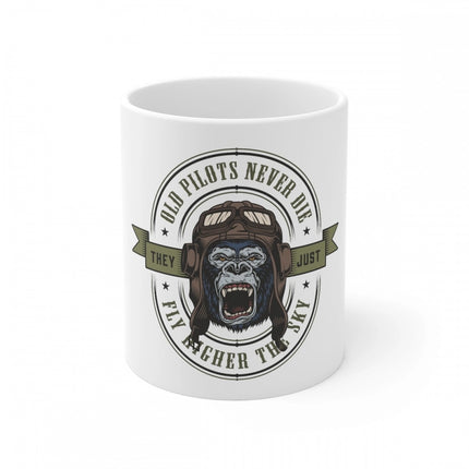 Rosolly Ceramic Gorila Desing Printed Coffee Mug (Color: White, Capacity:330ml)
