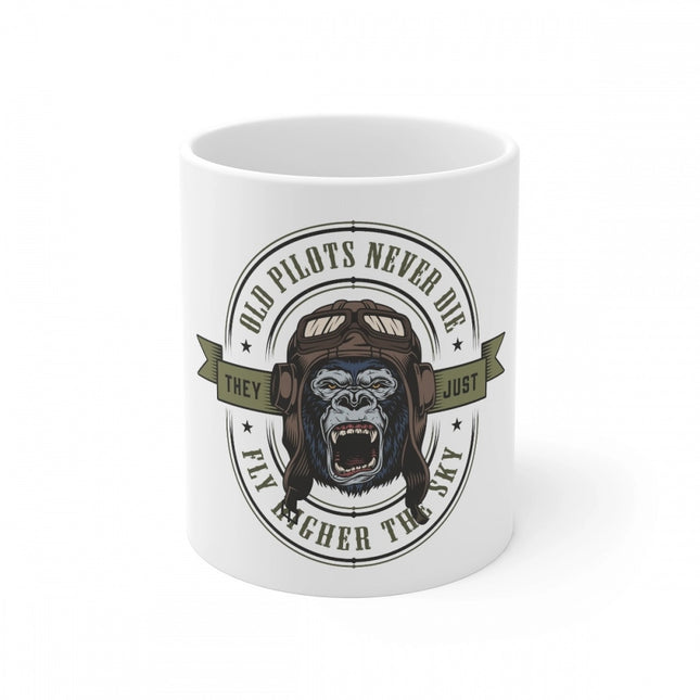 Rosolly Ceramic Gorila Desing Printed Coffee Mug (Color: White, Capacity:330ml)