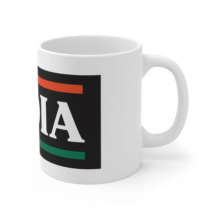 Rosolly Ceramic India Printed Coffee Mug (Color: White, Capacity:330ml)