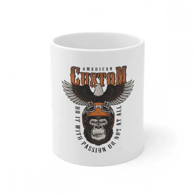 Rosolly Ceramic Gorila Desing Printed Coffee Mug (Color: White, Capacity:330ml)
