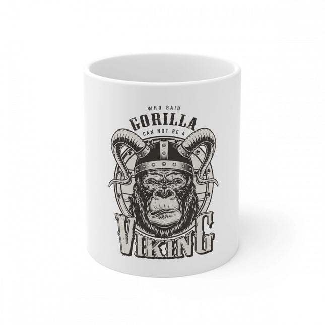 Rosolly Ceramic Gorila Desing Printed Coffee Mug (Color: White, Capacity:330ml)