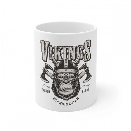Rosolly Ceramic Gorila Desing Printed Coffee Mug (Color: White, Capacity:330ml)